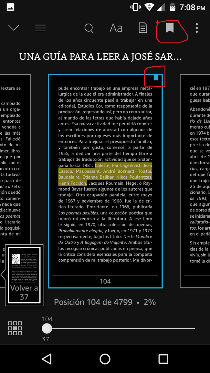 Marcadores en aplicación